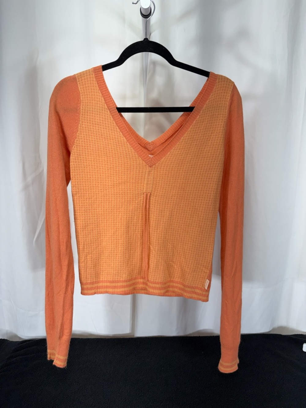 Hollister Orange V-Neck Waffle Knit Top 2325